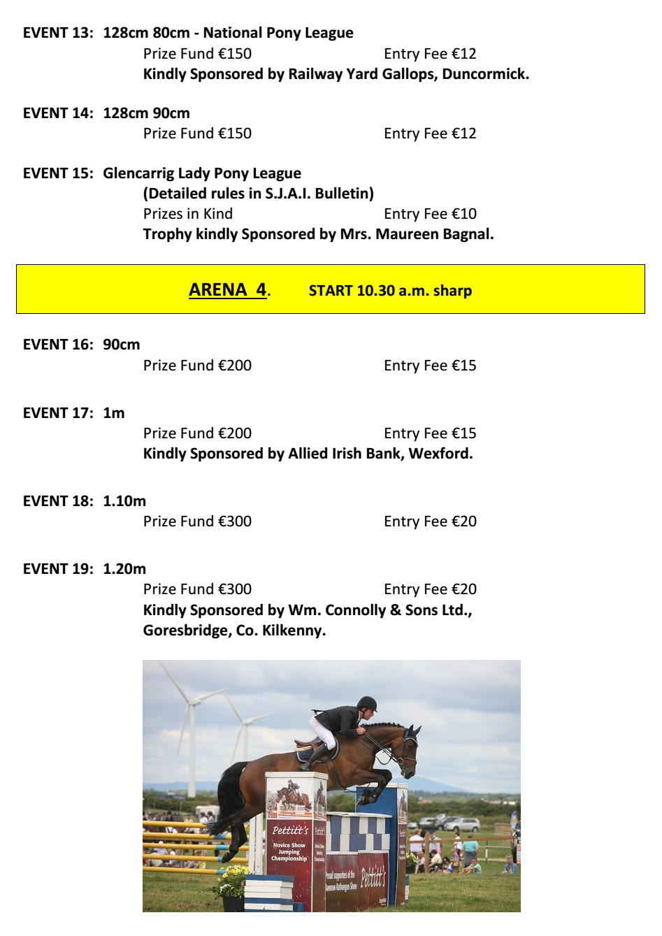 Amended Show Jumping Schedule 3